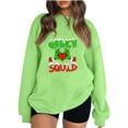 thumbnail image 1 of Womens Sweatshirt Christmas 2025 Long Sleeve Holiday Graphic Pullover Fluorescent GreenXXXL, 1 of 2