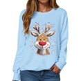 thumbnail image 1 of Womens Sweatshirt Christmas Long Sleeve Crewneck Casual Print Pullover Tops, 1 of 4