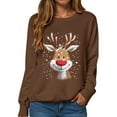 thumbnail image 1 of Womens Sweatshirt Christmas Long Sleeve Crewneck Casual Print Pullover Tops, 1 of 4