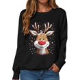 thumbnail image 1 of Womens Sweatshirt Christmas Long Sleeve Crewneck Casual Print Pullover Tops, 1 of 4