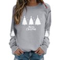 thumbnail image 1 of Womens Sweatshirt Christmas Long Sleeve Crewneck Casual Print Pullover Tops, 1 of 5