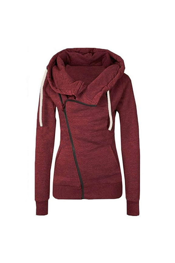 Womens Sweatshirt Coat Usmixi Winter Fleece Jacket for Women Fashion Side Zipper Drawstring Hoodies Outerwear Long Sleeve Casual Solid Sweater Coat with Pocket 2023 Coats