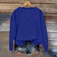 thumbnail image 1 of Womens Sweatshirt Crewneck Long Sleeve Shirts Loose Fit Pleated Front Tops Fall Fashion Blue M, 1 of 6