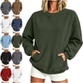 thumbnail image 1 of Womens Sweatshirt Fashion Lightweight Fall Corduroy Sports Long Sleeve Pocket Sweatshirt Top, 1 of 6