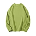 thumbnail image 1 of Womens Sweatshirt Fleece Crewneck Pullover Trendy Airport Outfit Soft Brushed Back, 1 of 6