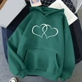thumbnail image 1 of Womens Sweatshirt Hoodie Long Sleeved Pullover Sweatshirt Green 2XL, 1 of 4