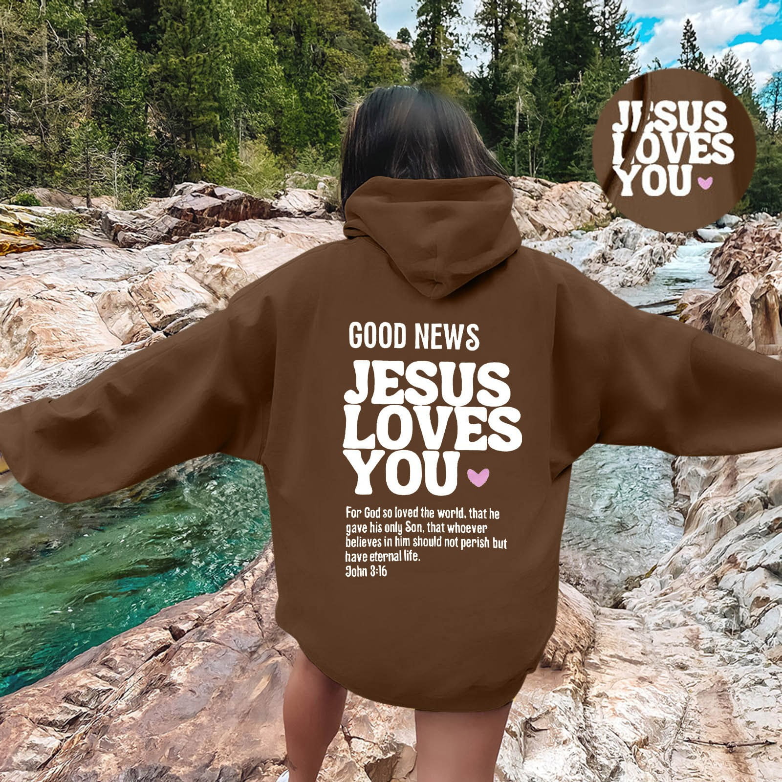 Womens Sweatshirt Hoodies Jesus Hoodies Letter Print Christian