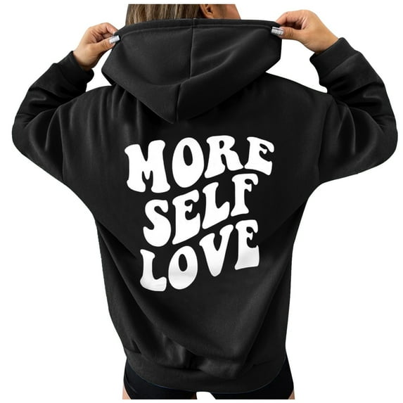 Womens Sweatshirt Hoodies Long Sleeve Pullover Hoodies Oversized Hoodie for Women Black Crewneck Fall Outfits Women Women's Clothes