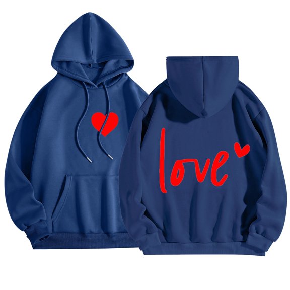 Womens Sweatshirt Hoodies Long Sleeve Womens Pullover Graphic Hoodie Blue Sweatshirt Women Fall Hoodies for Women Street Style Clothes