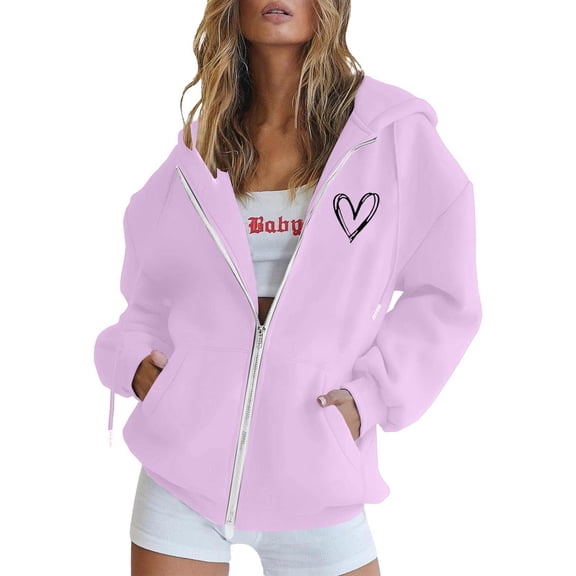 Womens Sweatshirt Hoodies Long Sleeve Zipper Hoodies Oversized Sweatshirt for Women Sweatshirt Womens Fall Jacket Women Street Style