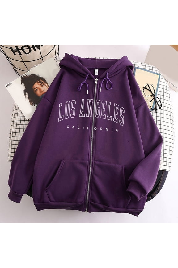 Womens Sweatshirt Letter Print Long Sleeve Hoodie Zipper Top Casual Top Shirt Hoodie Sweatshirt Hoodie Dress Zipper Tunic Length Jackets Womens Zip up Hoodie Women Pullover Sweatshirts Womens Dress