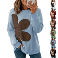 thumbnail image 1 of Womens Sweatshirt Long Sleeve Crew Neck Casual Lightweight Soft Sweatshirts Loose Pullover Tops Floral Clothes, 1 of 4