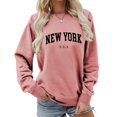 thumbnail image 1 of Womens Sweatshirt Long Sleeve Loose Fit Pullover Sweater New York Print Crewneck Casual Fall Y2K Top, 1 of 4