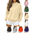 thumbnail image 1 of Womens Sweatshirt Nelozsy Women's Ribbed Mock Neck Sweatshirt Oversized Long Sleeve Casual Pullover Top Beige S, 1 of 8
