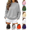 thumbnail image 1 of Womens Sweatshirt Nelozsy Women's Ribbed Mock Neck Sweatshirt Oversized Long Sleeve Casual Pullover Top Gray L, 1 of 8