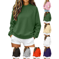 thumbnail image 1 of Womens Sweatshirt Nelozsy Women's Ribbed Mock Neck Sweatshirt Oversized Long Sleeve Casual Pullover Top Green L, 1 of 8