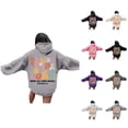 thumbnail image 1 of Womens Sweatshirt Oversized Hoodie Zip Up Hoodie Women Casual Hoodie for Women Unisex Letter Print Hooded Zip Up Sweatshirt | Streetwear Loose Fit Pullover Hoodie, 1 of 6