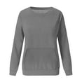 thumbnail image 1 of Womens Sweatshirt with Pockets, Round Neck Long Sleeve Pullover Tops Fall Winter Casual Loose s Elegant Tunic Sweaters Activewear Preppy Clothes Cute Teen Girls Outfits Size S-XXL, 1 of 3