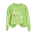 thumbnail image 1 of Womens Sweatshirt Rugby Ball Printed Long Sleeved Round Neck Pullover Sweaters Fall Winter Classic Lightweight Thin Pullover Casual Loose Sportwear Tops Size S-XXL, 1 of 4