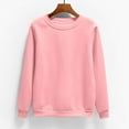 thumbnail image 1 of Womens Sweatshirt Sevevn Women's Oversized Round Neck Sweatshirts Long Sleeve Turtleneck Velvet Sweatshirt, 1 of 5