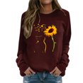 thumbnail image 1 of Womens Sweatshirt Trendy Round Neck Raglan Long Sleeved Retro Super Dandelion Cat Print Fall Outwear,,S, 1 of 5