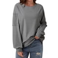 thumbnail image 1 of Womens Sweatshirt Waffle Knit Long Sleeve Lapel Half Zip Casual Sweatshits Loose Pullover Tops, 1 of 3