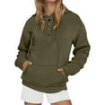 thumbnail image 1 of Womens Sweatshirt With 1/4 Button Up Casual Long Sleeve Pullover Lightweight Sweatshirts Tops Fall Fashion For Women 2025 Trendy (Green,Small), 1 of 5