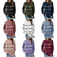 YOTAMI Fall Tops for Women Long Sleeve Striped Print Sweatshirts for