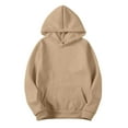 thumbnail image 1 of Womens Sweatshirt Women's Winter Fall Slim Artificial Short Velvet Long Sleeve Hooded Sweatshirts with Pockets Hoodies for Women Khaki XXXXXL, 1 of 5