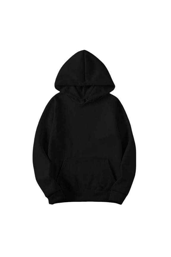 Womens Sweatshirt Women's Winter Fall Slim Artificial Short Velvet Long Sleeve Hooded Sweatshirts with Pockets Womens Hoodies Black S