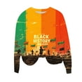 thumbnail image 1 of Womens Sweatshirts Black History Month Shirt for Women Long Sleeve Loose Pullover Tops Graphic Shirts Holiday Outfits, Orange, M, 1 of 4
