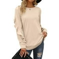 thumbnail image 1 of Womens Sweatshirts Casual Long Sleeve Ruffle Sweatshirt Crew Neck Pullover Tops, 1 of 4