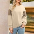 thumbnail image 1 of Womens Sweatshirts Cotton Crew Neck Casual Long Sleeve Pullover Tops Beige S, 1 of 6