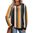 thumbnail image 1 of Womens Sweatshirts Crewneck Long Sleeve Graphic Casual Loose T Shirts Trendy Vintage Fall Tops Blouses Winter Outfits 05-Orange XL, 1 of 4