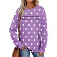 thumbnail image 1 of Womens Sweatshirts Crewneck Long Sleeve Graphic Casual Loose T Shirts Trendy Vintage Fall Tops Blouses Winter Outfits 06-Purple XL, 1 of 4