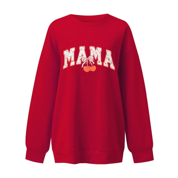 Womens Sweatshirts Fall Fashion Mama Letter Print Long Sleeve Casual Crewneck Trendy Clothes 2025