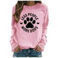 thumbnail image 1 of Womens Sweatshirts Fall Lightweight Crewneck Long Sleeve Tops Loose Casual Dog Paw Print Graphic Pullover T-Shirts, 1 of 4