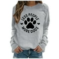thumbnail image 1 of Womens Sweatshirts Fall Lightweight Crewneck Long Sleeve Tops Loose Casual Dog Paw Print Graphic Pullover T-Shirts, 1 of 4
