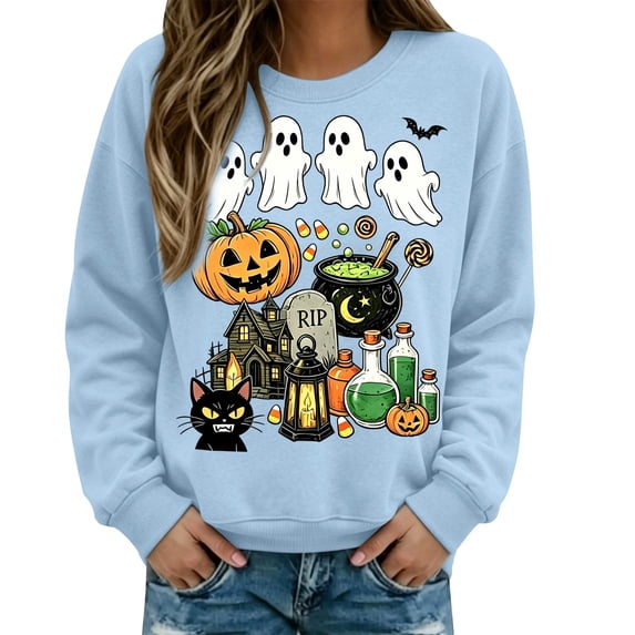 Womens Sweatshirts Halloween Ghost Sweatshirts Trendy Sweaters Oversized Sweater Casual Sweaters Cute Sweaters Work Sweaters Cute Halloween Outfits Womens Track Suits Comfy Clothes