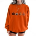 thumbnail image 1 of Womens Sweatshirts Halloween Printed Round Neck Long Sleeved Sweatshirts,Tops for Women Orange, 1 of 4