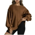 thumbnail image 1 of Womens Sweatshirts No Hood Petite,Long Sleeve Shirts for Women Plus Size,Women's Crewneck Sweatshirts Striped Casual Loose Long Sleeve Pullover Tops Shirts, 1 of 7