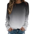 thumbnail image 1 of Womens Workout Sweatshirts Autumn Winter Fashion Gradient Print Hoodless Long Sleeve Pullover Sweater, 1 of 4
