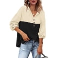 thumbnail image 1 of Womens Sweatshirts Hoodies Long Sleeve Colorblock Tunic Tops With Drawstring, 1 of 6