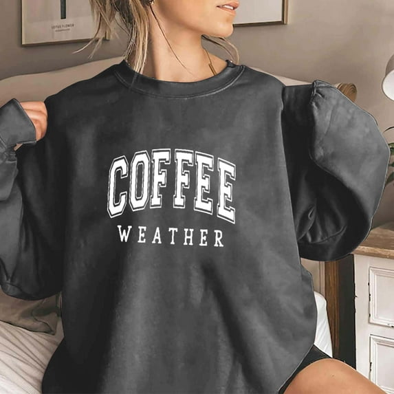 Womens Fall Clothing Plus Size Hoodless Crewneck Long Sleeve Easter's Day Printed Sweatshirts Dark Gray S