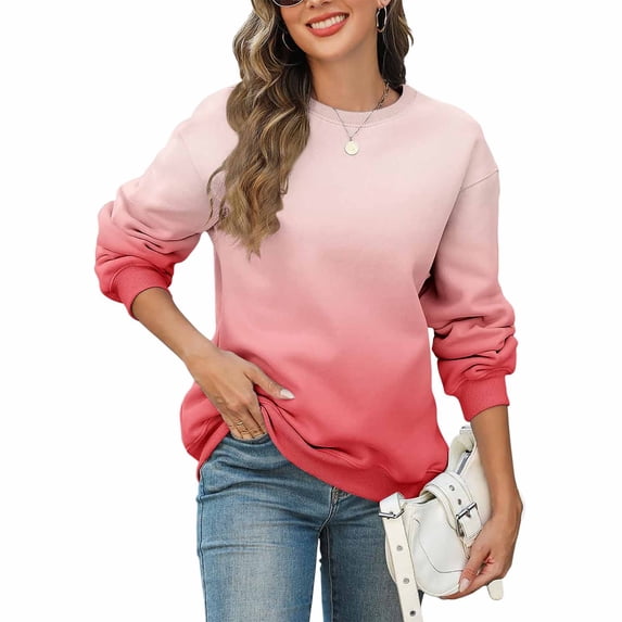 Womens Sweatshirts Long Sleeve Shirts for Women Fall Tops Winter Clothes Crewneck Pullover Fashion Outfits
