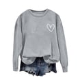 thumbnail image 1 of Womens Sweatshirts Love Heart Printed Valentines Day Outfits Crewneck Casual Loose Fit Pullover Tops Long Sleeve (M, Gray 02), 1 of 6