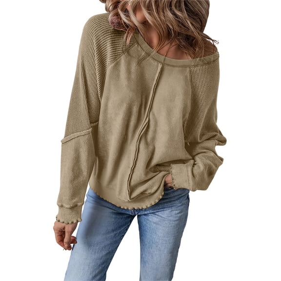 Womens Sweatshirts Oversized Casual Crewneck Long Sleeve Pullover Lightweight Fall Going Out Shirts