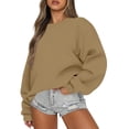 thumbnail image 1 of Womens Sweatshirts Oversized Crewneck Pullover Hoodies Trendy Cute Long Sleeve Drop Shoulder Sweater Tops 2XL, 1 of 5
