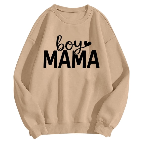 Womens Sweatshirts Oversized Pullovers Casual Fashion Pullover Sweater Soft Loose Fit Crewneck Long Sleeve Tops Khaki XL