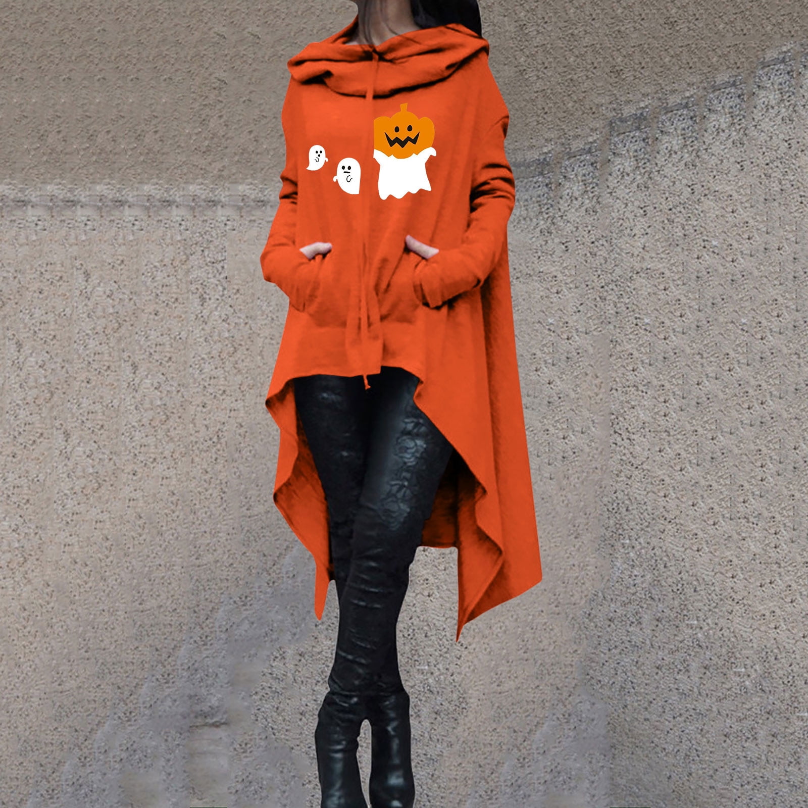 Womens Pumpkin Sweatshirt Plus Size Clearance Pumpkin Hooded Printed